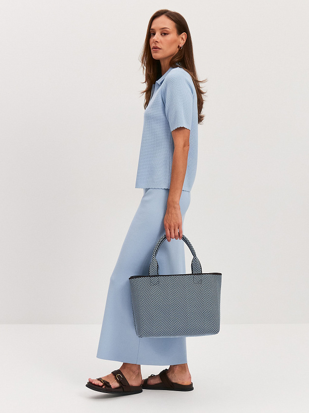 Сумка с косметичкой 2025-Е02 (т.коричневый/голубой)