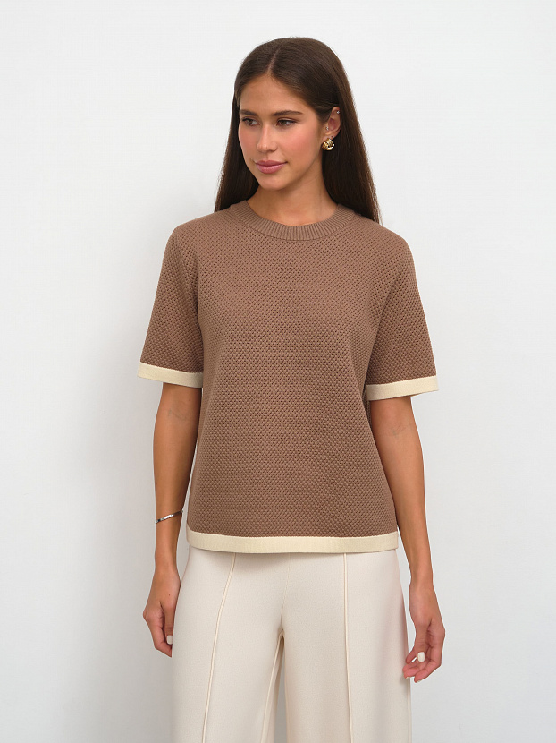 Элмонд джемпер (футболка) трикотажный (какао, 44-46)