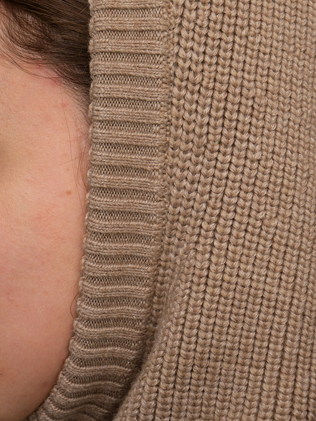 Экрю капор трикотажный (бежевый меланж, 56-58)