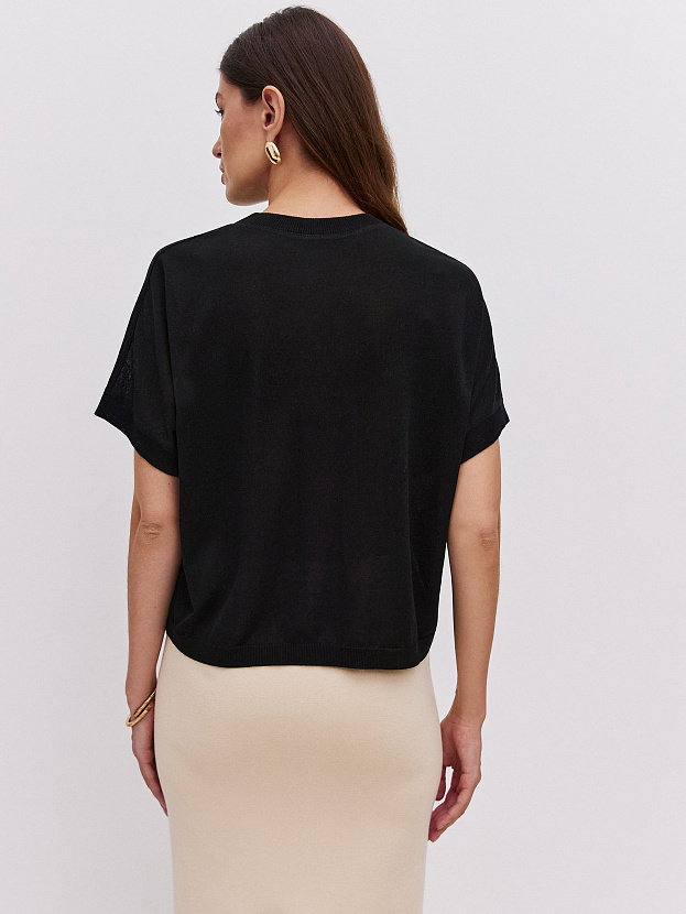 Мика джемпер (футболка) трикотажный (черный, One size (44-52))