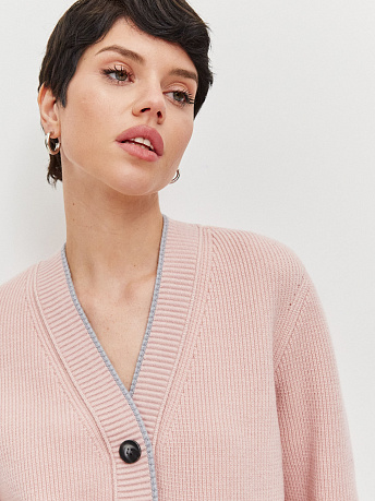 Кардиган из шерсти мериноса и мохера Амега