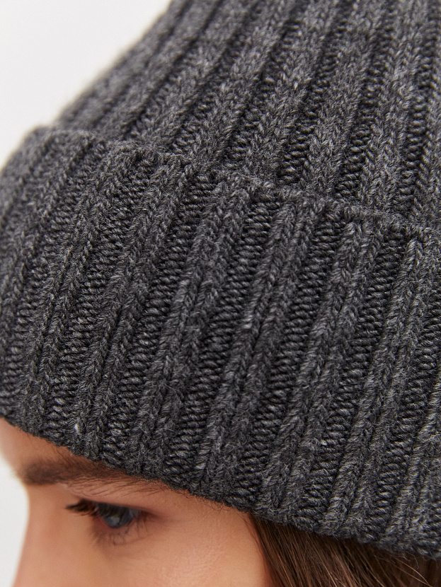 Нуга комплект (шапка+ шарф) трикотажный (т.серый)