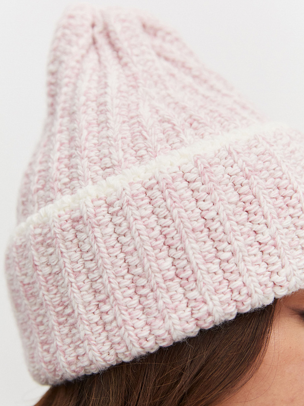 Черри шапка трикотажная (белый/пудровый, 56-58)
