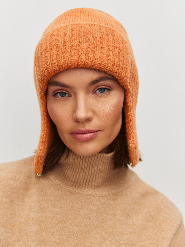 Онтарио шапка-ушанка трикотажная (оранжевый, 56-58)