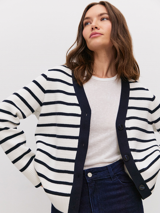 Ева кардиган трикотажный (белый, 44-46)