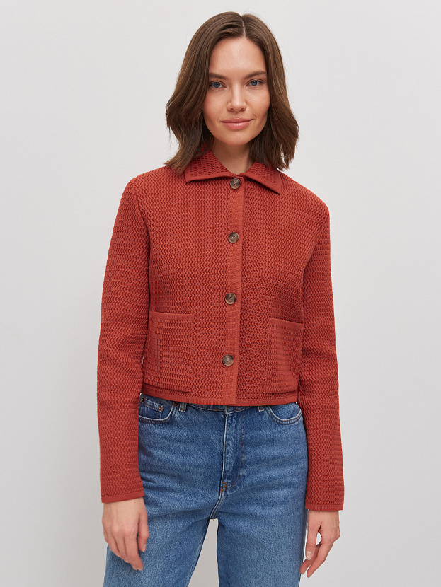 Селена жакет трикотажный (темно-оранжевый, 46)