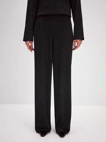 Брюки из шерсти мериноса с вискозой и люрексом Ария