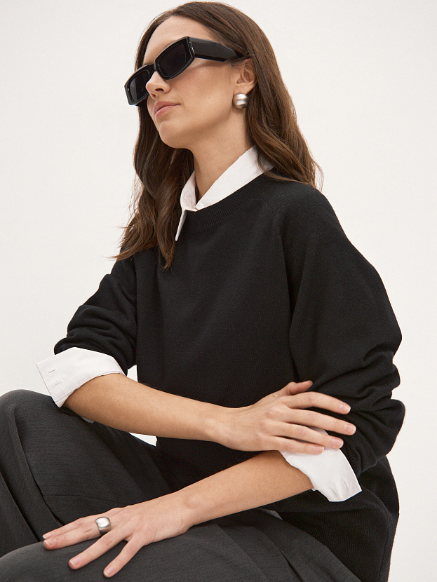 Сеул джемпер трикотажный (черный, 44-46)