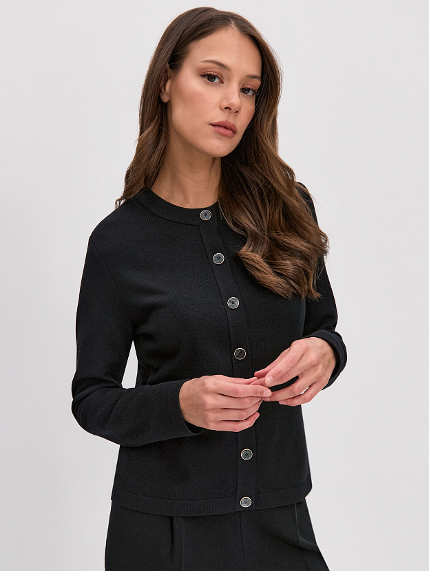 Мята кардиган трикотажный (черный, 46)