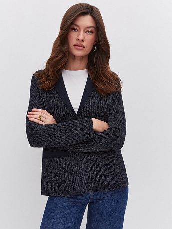 Жакет полуприталенный с люрексом Шайн