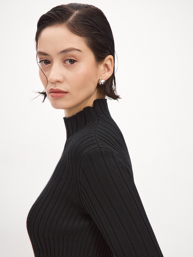 Латте водолазка трикотажная (черный, 44-46)