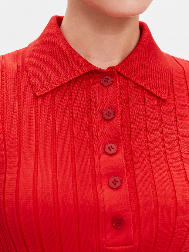 Вега джемпер (поло) трикотажный (красный, 44-46)