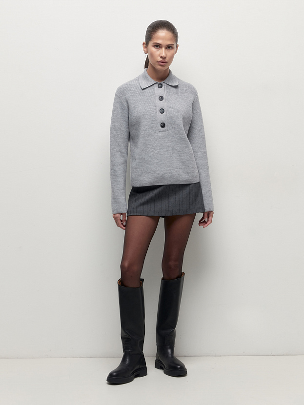 Крафт джемпер трикотажный (светлый маренго, 44-46)