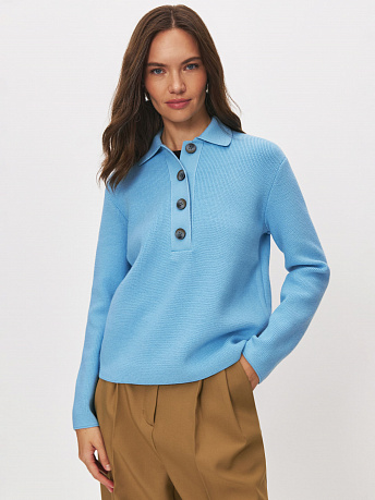 Джемпер поло из шерсти мериноса Крафт