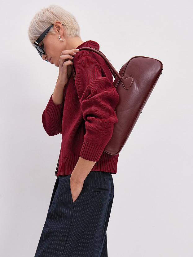 Гранд джемпер (бомбер) трикотажный (вишневый, 44-46)