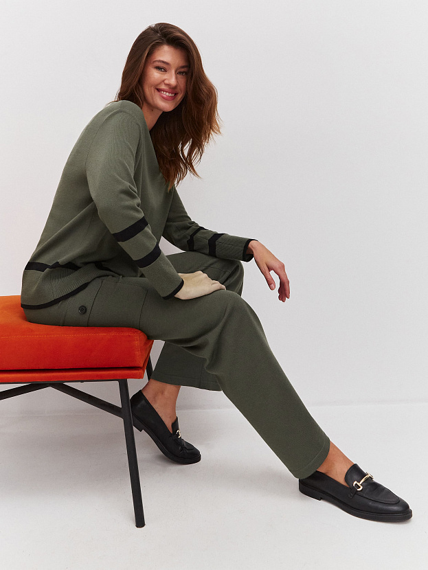 Стрит джемпер трикотажный (хаки, 44-46)