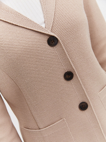 Жакет полуприталенный из шерсти мериноса Имбирь