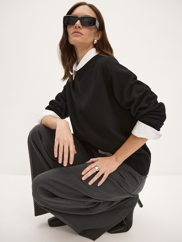 Сеул джемпер трикотажный (черный, 44-46)