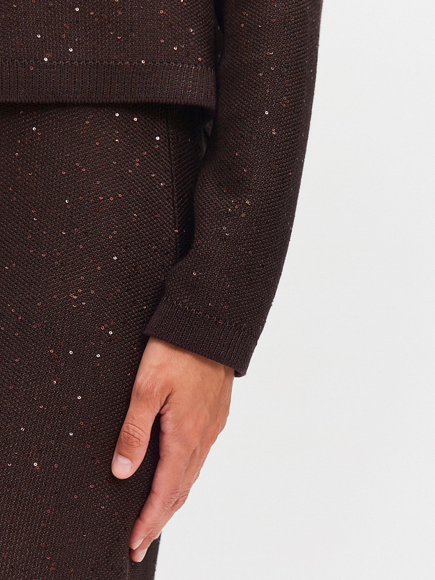 Эллис кардиган трикотажный (т.коричневый, 44-46)