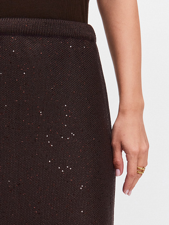 Юбка с пайетками из хлопка и вискозы Лора