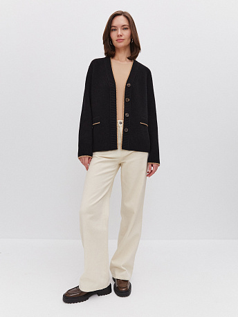 Кардиган из шерсти мериноса и мохера Амега