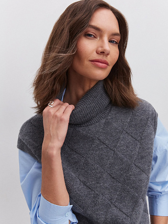 Жилет с шерстью мериноса и кид-мохером Дарина