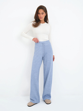 Брюки с шерстью мериноса и вискозой Сатурн