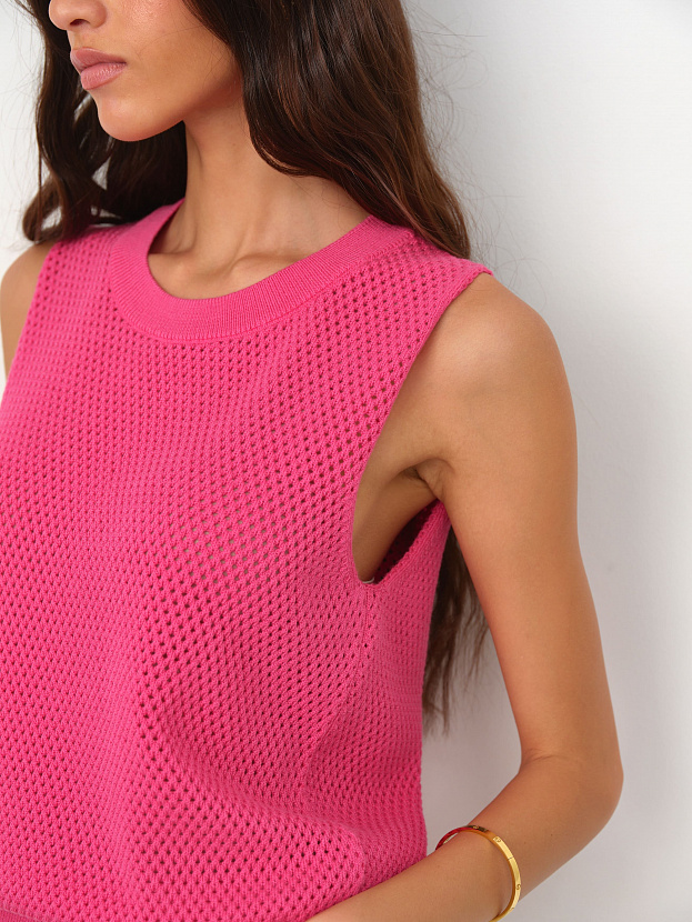 Терри джемпер без рукавов трикотажный (фуксия, 44-46)
