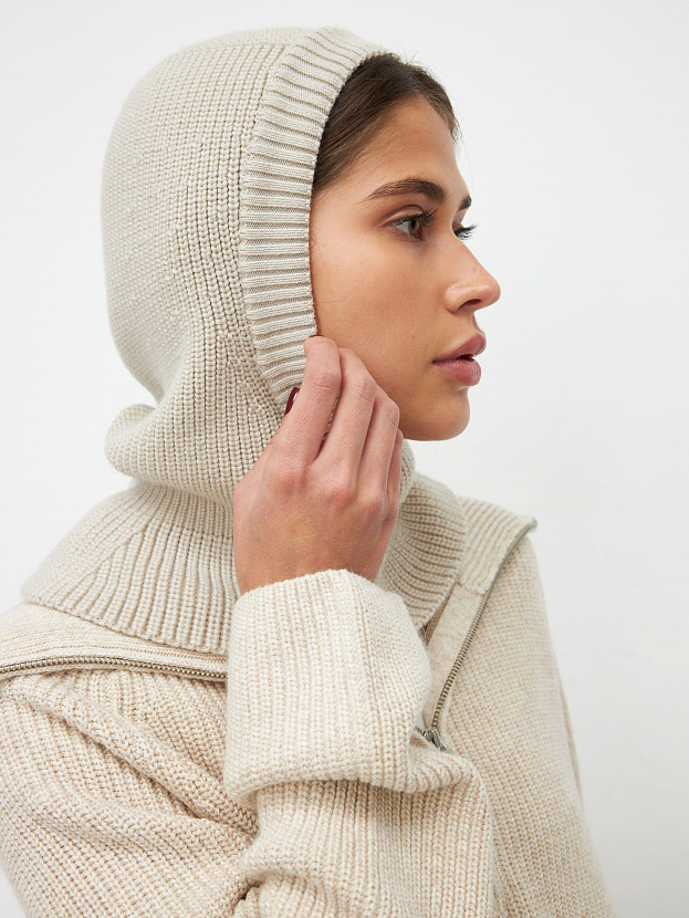 Экрю капор трикотажный (светло-песочный, 56-58)