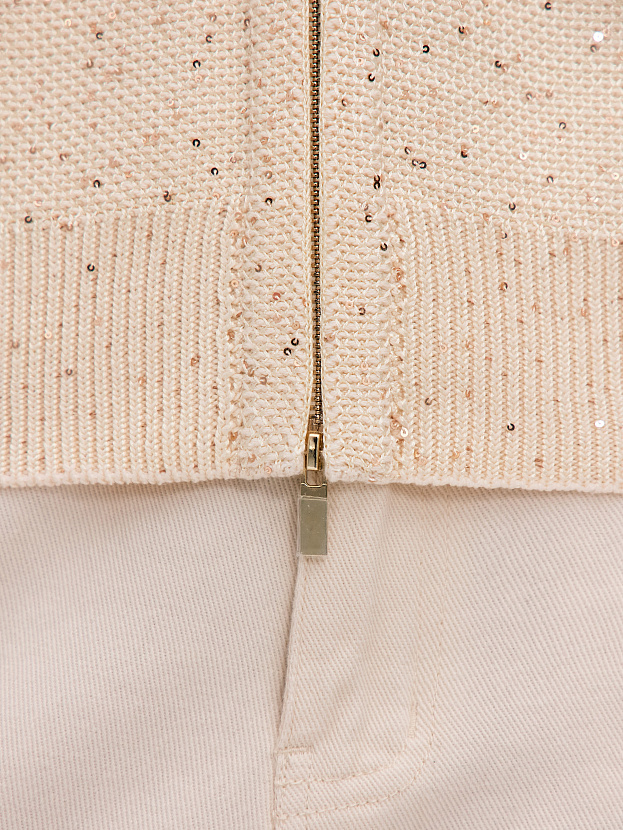 Рио кардиган (бомбер) трикотажный (кремовый, 44-46)