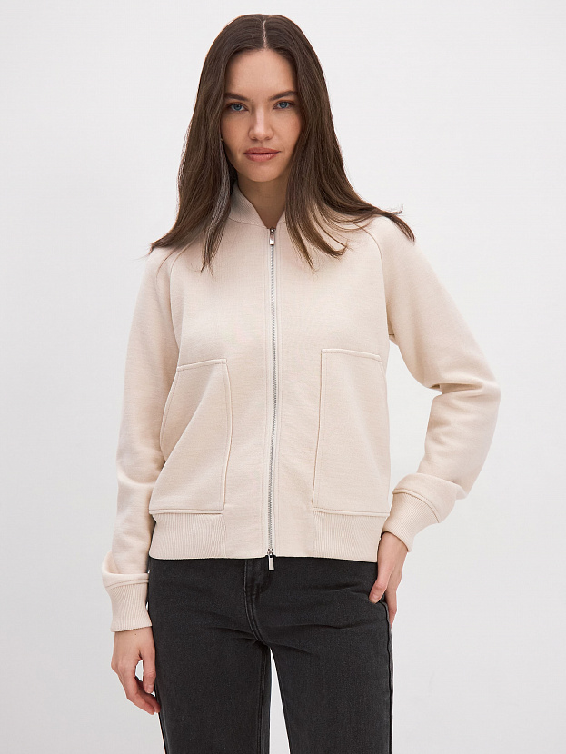 Арте кардиган (бомбер) трикотажный (кремовый, 44-46)