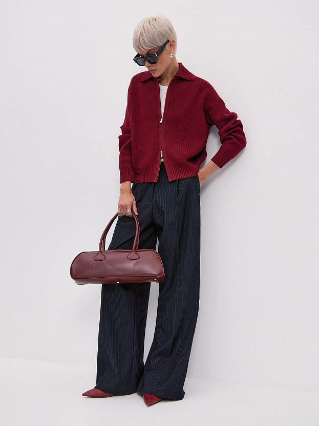 Гранд джемпер (бомбер) трикотажный (вишневый, 44-46)