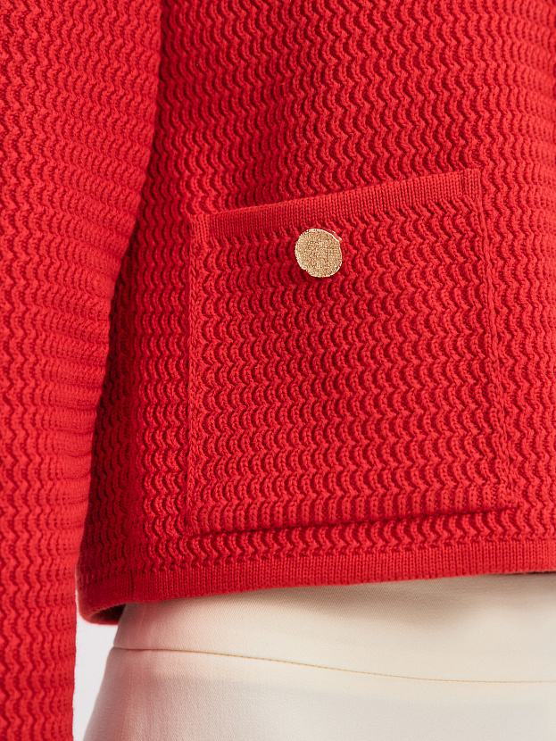 Селена жакет трикотажный (красный/белое золото, 46)