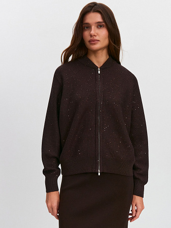 Бомбер из хлопка с пайетками Рио