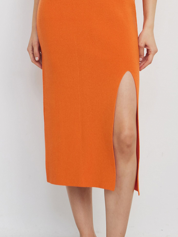 Каре платье трикотажное (оранжевый, M (46))