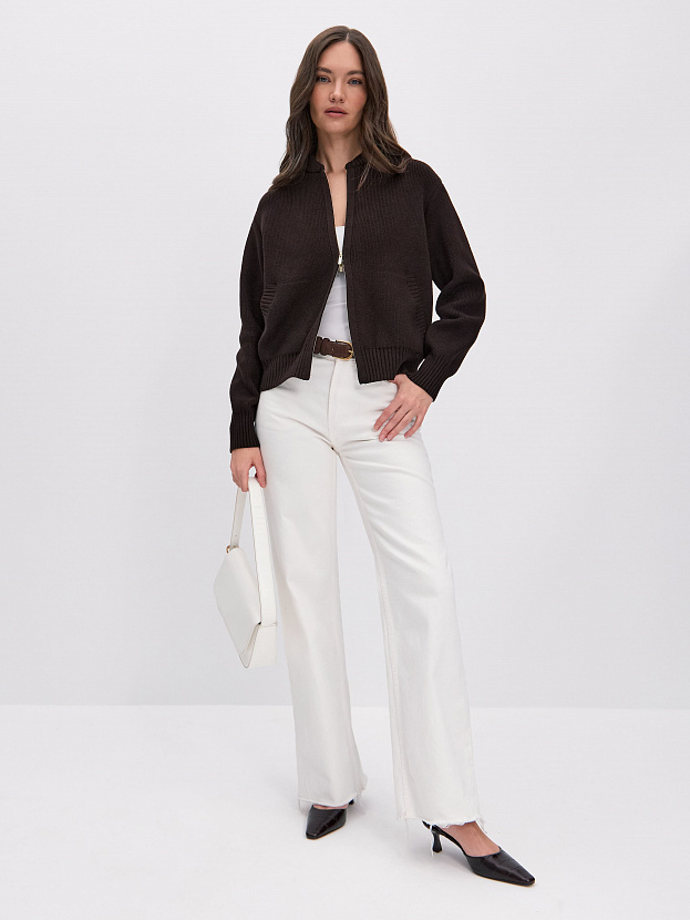 Честер джемпер (бомбер) трикотажный (темно-коричневый, 44-46)