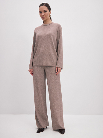 Брюки из шерсти мериноса с вискозой и люрексом Ария