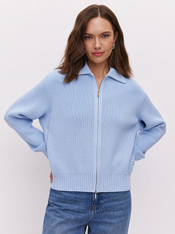 Бомбер из хлопка с отложным воротником Гранд