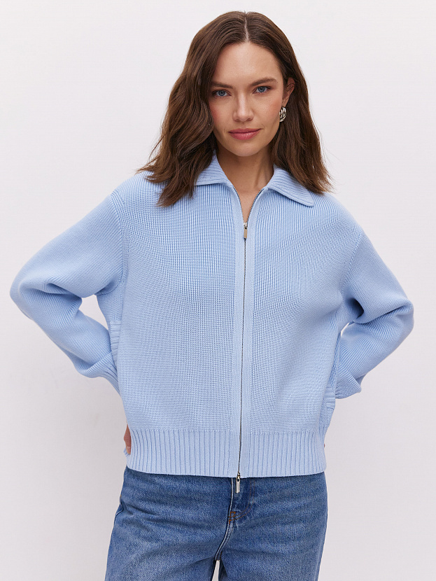 Гранд джемпер (бомбер) трикотажный (голубой, 44-46)