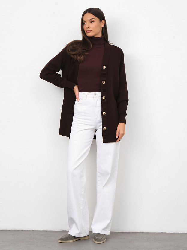 Блюз кардиган трикотажный (коричневый, 44-46)