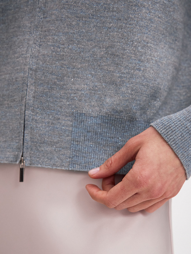 Нейс джемпер (бомбер) трикотажный (серо-голубой, 44-46)