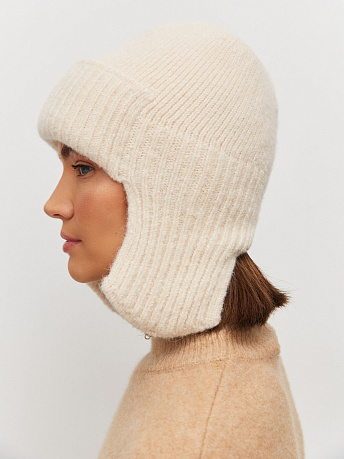 Шапка-ушанка из мохера и шерсти мериноса Онтарио