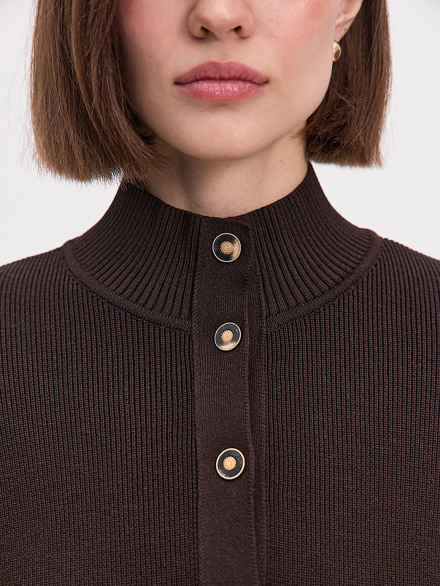 Латина кардиган трикотажный (темно-коричневый, 44-46)