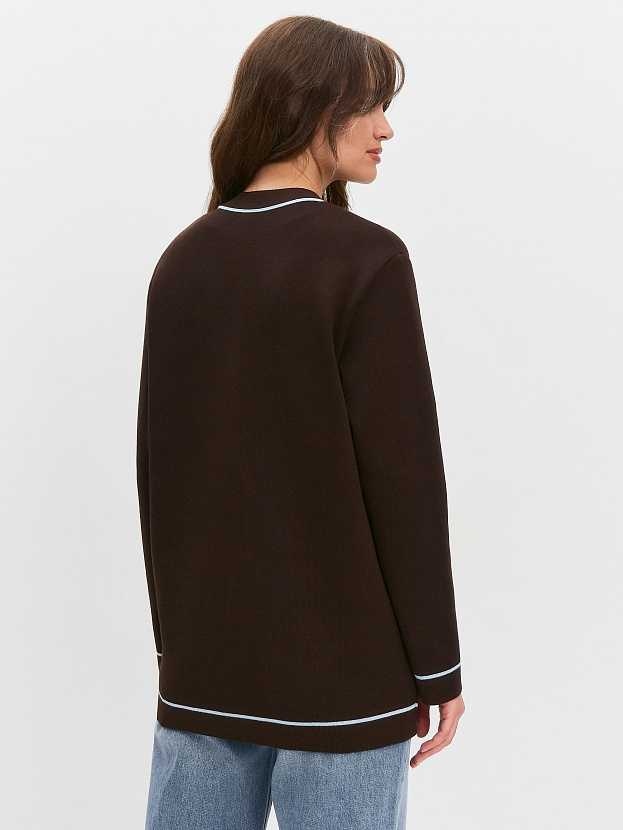 Сара кардиган трикотажный (т.коричневый, 44-46)