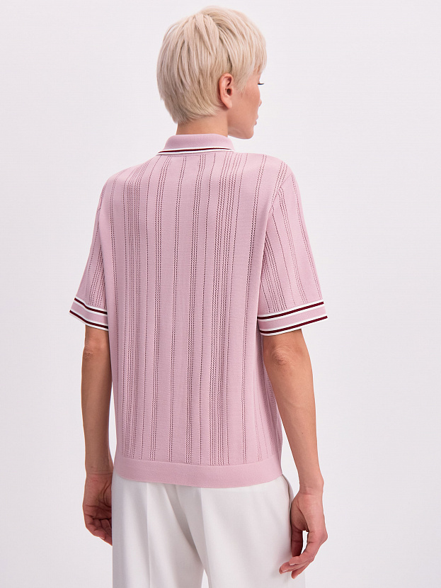 Льюис джемпер (поло) трикотажный (пудровый/белый, 44-46)