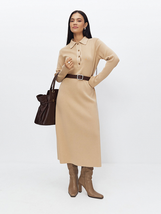 Сатори платье трикотажное (песочный, 44-46)