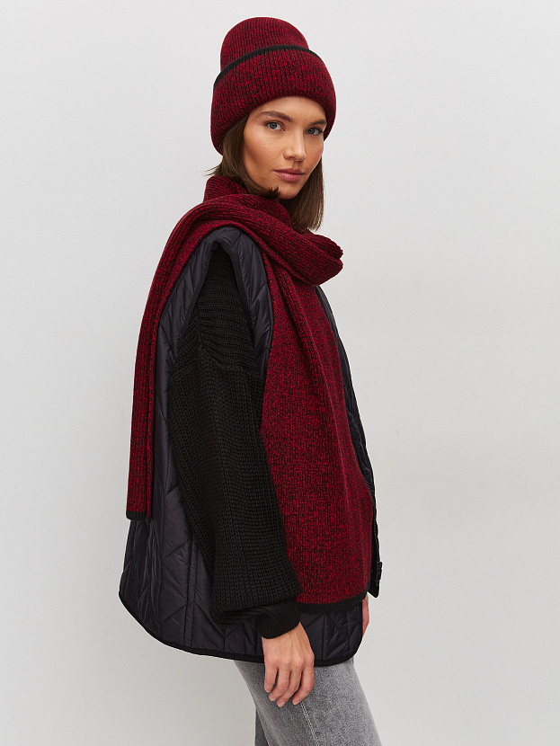 Бредли комплект (шапка+шарф) трикотажный (черный/красный)