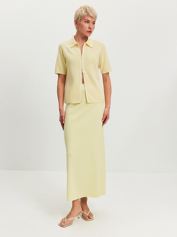 Равена жакет трикотажный (бледно-желтый, 44-46)