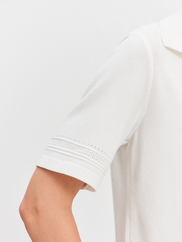 Ариес джемпер (поло) трикотажный (белый, 44-46)