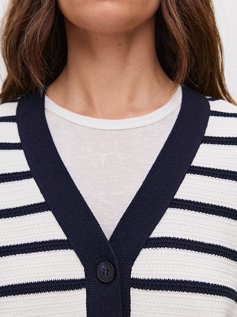 Кардиган из хлопка и вискозы с полосками Ева